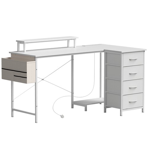 Homcom shaped gaming desk - l,