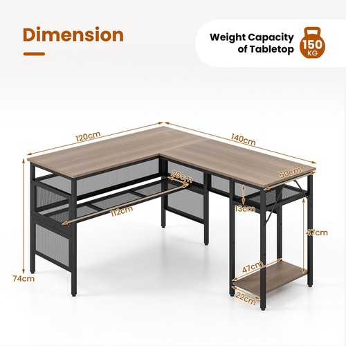 Storage shaped corner - l-shaped,
