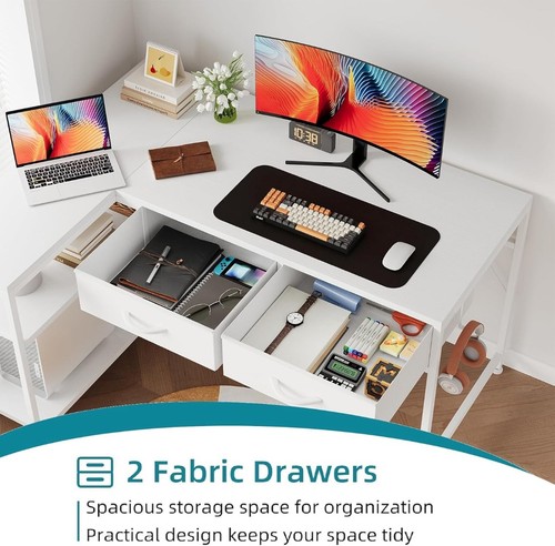 Shaped computer desk with - l,