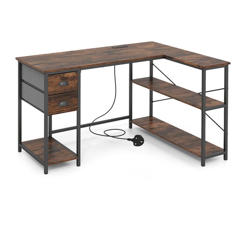 Shaped desk corner - shaped, computer