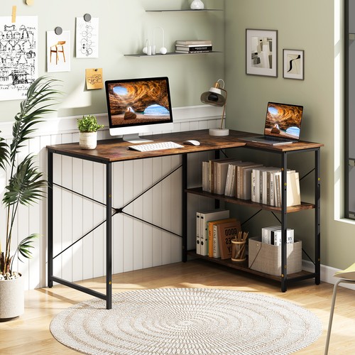 Shaped computer desk - computer,