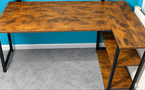 Shaped corner computer - computer, desk