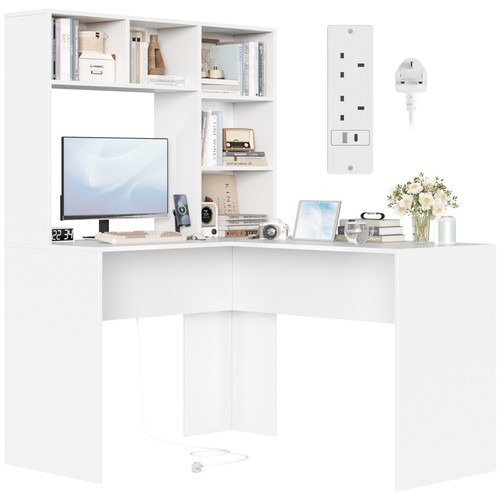 Shaped desk with power - shaped,