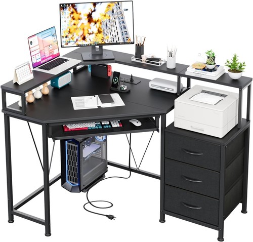 Shaped corner desk with - shaped,
