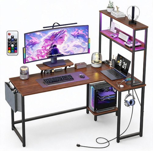 Shaped gaming desk - shaped, corner