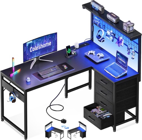 Shaped gaming desk with - l,