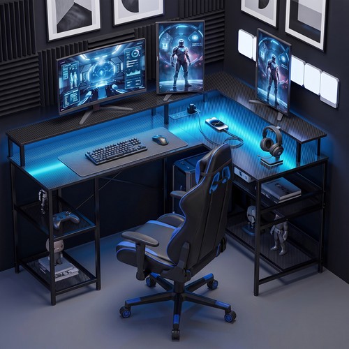 Shaped gaming desk - shaped,