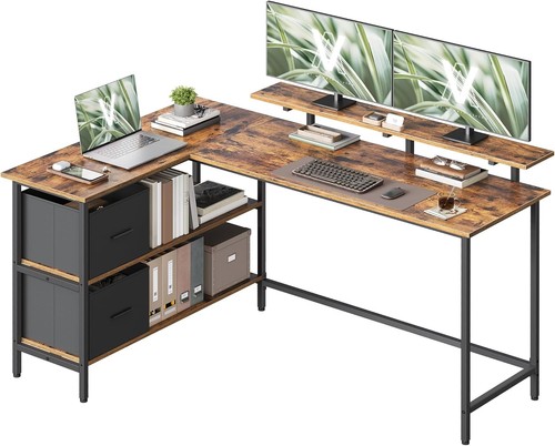 Shaped desk with spacious - 2,