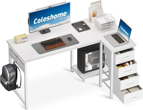 Shaped desk white 120x70cm - desk,