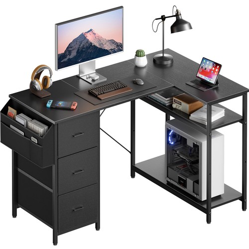 Shaped computer desk with 3 - shaped,