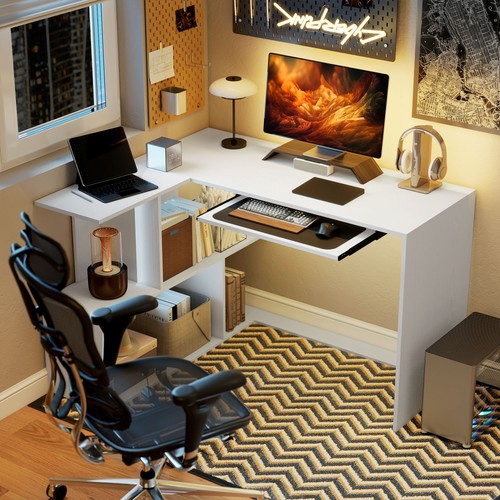 Shaped corner desk computer - corner, desk,