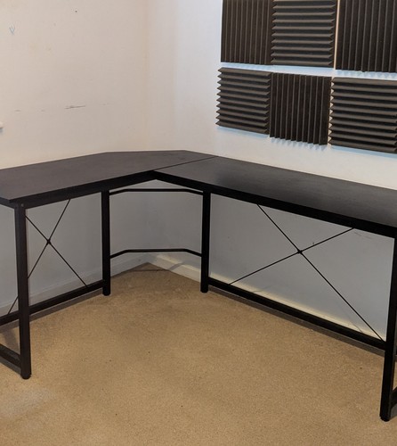 Shaped corner computer desk - computer,