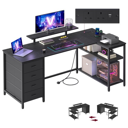 Shaped corner desk - shaped, with