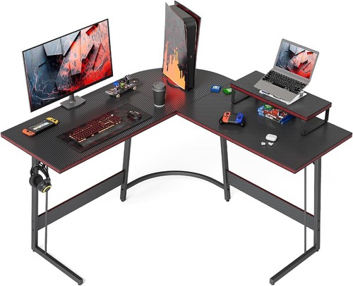 Shaped gaming desk corner - shaped,