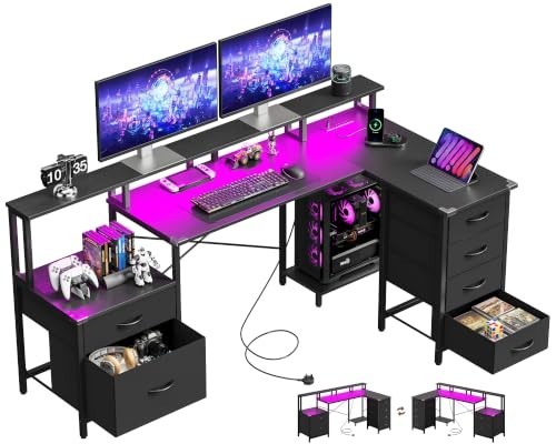 Shaped gaming desk corner - shaped,