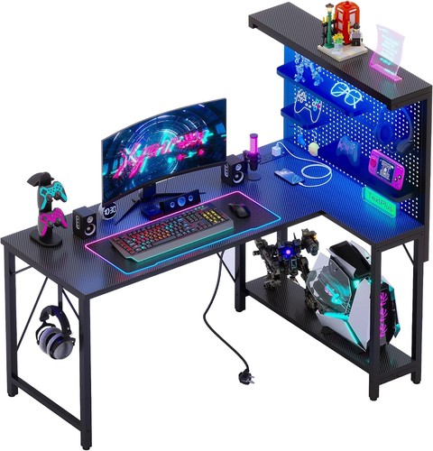 Shaped gaming desk with - l,