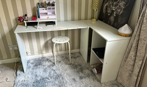 White shaped corner computer - white, l-shaped