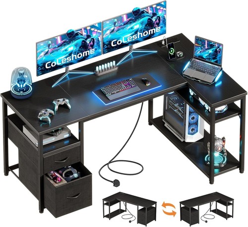 Corner computer desk with - computer,