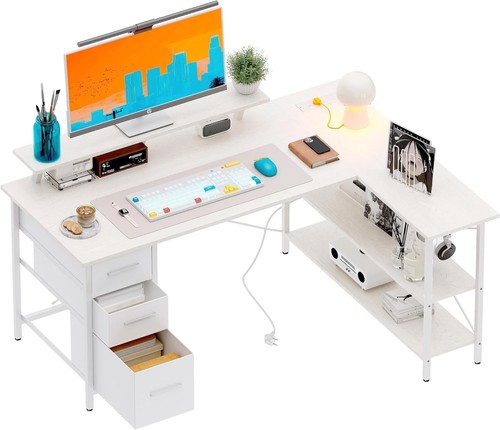 Corner computer desk with - computer,