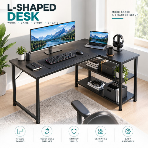 Shaped gaming desk computer - shaped,
