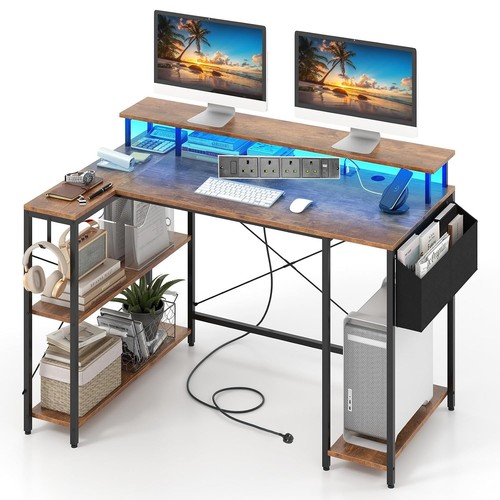 Shaped computer desk - computer, desk,