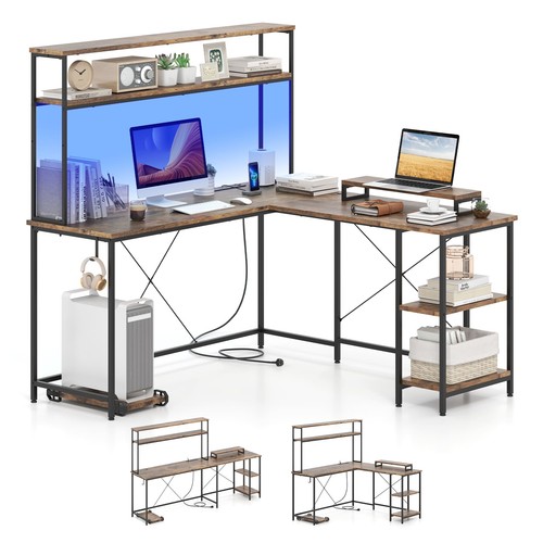 Costway shaped gaming - costway, desk