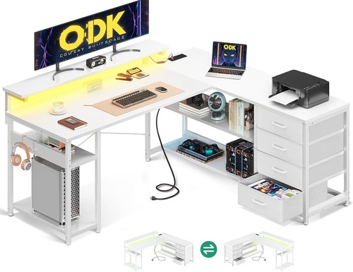 Corner desk with drawers - corner, l